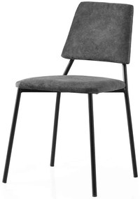 Καρέκλα Lima (Σετ 2Τμχ) 974NMB1906 42,5x54x77,5cm Anthracite Βελούδο, Μέταλλο