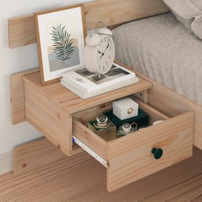 vidaXL Σκελετός Κρεβατιού Καφέ 75 x 190 cm Μασίφ ξύλο πεύκου