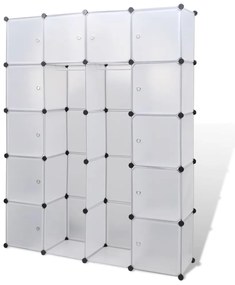 vidaXL Ντουλάπα Σπονδυλωτή 14 Τμήματα Άσπρη 37 x 146 x 180,5 εκ