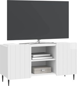 VidaXL Ντουλάπι TV 102 x 34,5 x 52 εκ Γυαλιστερό Λευκό