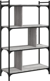 vidaXL Βιβλιοθήκη 4 Επιπέδων Γκρι Sonoma 76 x 32 x 123 εκ. Επεξ. Ξύλο