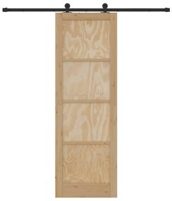 vidaXL Συρόμενη Πόρτα ORKDAL Φυσικό και μαύρο 78 x 232 cm