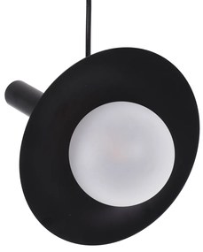 GloboStar CELEST 00789 Μοντέρνο Μεταλλικό Κρεμαστό Φωτιστικό Οροφής Ανάρτηση Μονόφωτο 1 x G9 Μαύρο με Λευκό Γυαλί Φ20 x Y26.5cm