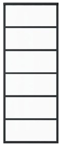 Συρόμενη Πόρτα με Σετ Υλικού ESG Γυαλί &amp; Αλουμίνιο 76 x 205 εκ. - Μαύρο