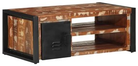 Τραπεζάκι σαλονιού πολύχρωμο 90x50x36cm Ξύλο μασίφ αναγεννημένο - Πολύχρωμο
