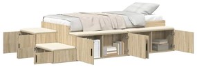 vidaXL Κρεβάτι με αποθηκευτικό χώρο Δρύς Sonoma 244 x 118 x 53.5 εκ.