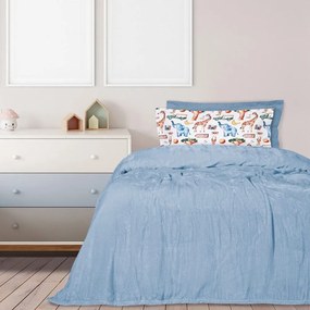 Κουβέρτα 1344 Velour Light Blue Das Home Single 160x220cm Πολυέστερ