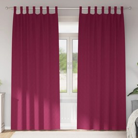 vidaXL Κουρτίνες με κουρτίνες 2 pcs Κόκκινο 245 x 140 εκ. Πολυεστέρας