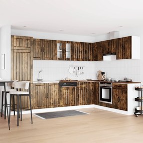vidaXL Βάση νιπτήρα Lucca 2 pcs Καπνιστό Δρύς Επεξεργασμένο ξύλο