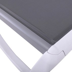 SUMMER K/D Ξαπλώστρα Αλουμίνιο Ανθρακί, PP Άσπρο - Textilene Γκρι   1τμχ