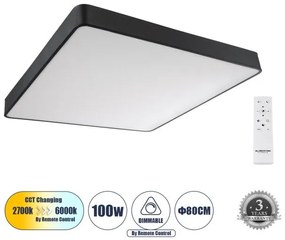 Πλαφονιέρα Οροφής Μαύρο KAMALA 61210-S Globostar-61210-1-Μαύρο 61210-1