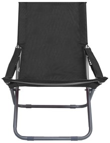 vidaXL Καρέκλες Παραλίας Πτυσσόμενες 2 τεμ. Μαύρες Υφασμάτινες