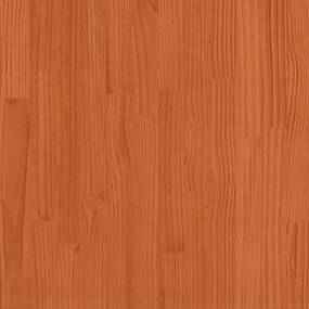 Κρεβάτι με Στρώμα Καφέ Κεριού 200x200 εκ Μασίφ Ξύλο Πεύκου - Καφέ