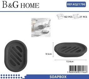 Σαπουνοθήκες μπάνιου πλαστικές σε σετ 9Χ - Black - 21796