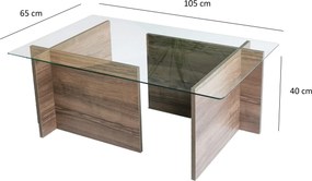 Τραπεζάκι Σαλονιού Καρυδί GROGE 105x65x40