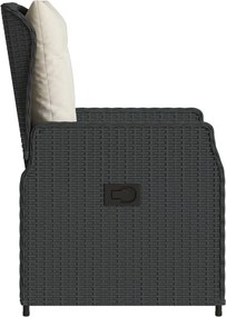 vidaXL Καρέκλες Κήπου Ανακλινόμενες 2 τεμ Μαύρο Συνθ. Ρατάν