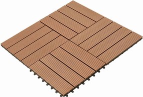 vidaXL Πλάκα Κατασκευής 11 pcs Καφέ 30 x 30 cm WPC