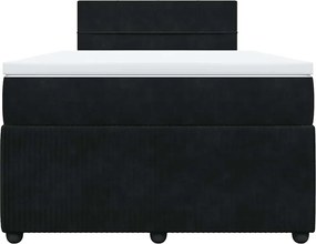 vidaXL Κρεβάτι Boxspring με Στρώμα Μαύρο 120x190 εκ. Βελούδινο