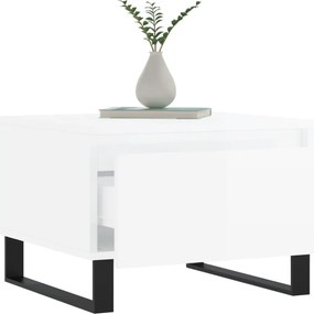 vidaXL Τραπεζάκια Σαλονιού 2 τεμ. Γυαλ. Λευκό 50x46x35 εκ. Επεξ. Ξύλο