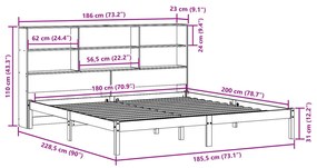 ΚΡΕΒΑΤΙ ΒΙΒΛΙΟΘΗΚΗ ΧΩΡΙΣ ΣΤΡΩΜΑ 180X200 ΕΚ ΜΑΣΙΦ ΞΥΛΟ ΠΕΥΚΟΥ 3321593