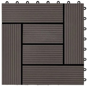 vidaXL Πλακάκια Deck 22 τεμ. Σκούρο Καφέ 30 x 30 εκ. 2 μ² από WPC