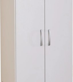 Ντουλάπα Jonar δίφυλλη λευκό χρώμα μελαμίνης 60x42x180εκ 60x42x180 εκ.