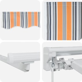 vidaXL Χειροκίνητο πλαίσιο τέντας με LED 3,5 x 2,5 μ