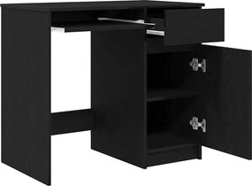 vidaXL Γραφείο Μαύρο Δρυς 86x49x76 εκ. από Επεξεργασμένο Ξύλο