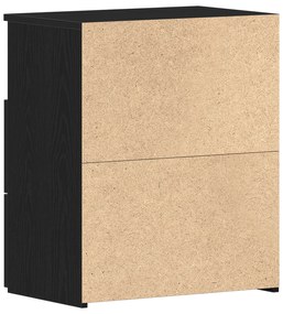 vidaXL Κομοδίνο Μαύρο Δρυς 50x32x60εκ Επεξεργασμένο Ξύλο
