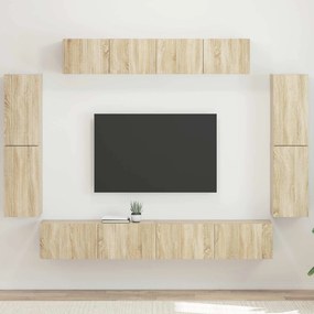 vidaXL Ντουλάπι TV 8 pcs Δρύς Sonoma