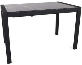 Τραπέζι Επεκτεινόμενο Silva 974NMB1737 120/187x74x75cm Marble Effect Black Μοριοσανίδα, Μέταλλο