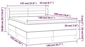 ΚΡΕΒΑΤΙ BOXSPRING ΜΕ ΣΤΡΩΜΑ ΑΝΟΙΧΤΟ ΓΚΡΙ 140X190 ΕΚ. ΥΦΑΣΜΑΤΙΝΟ 3126317