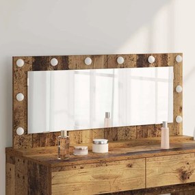 vidaXL Καθρέφτης Vanity με LED Φώτα Παλιό Ξύλο 100x45x18 εκ.