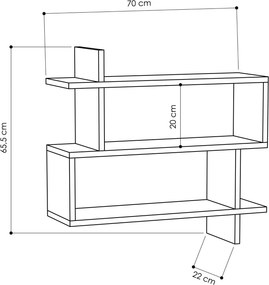 Ράφι Τοίχου Δρυς LECRAS 70x22x65.5