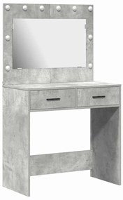 vidaXL Κομοδίνο με συρτάρι Γκρι σκυροδέματος 78.5 x 41 x 135 εκ