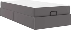 vidaXL Σκελετός κρεβατιού με στρώμα Άλλο 2 pcs Γκρι PVC