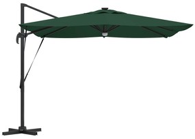 vidaXL Cantilever Roma Parasol με LEDs Πράσινο 286x285x270 cm Αλουμίνιο