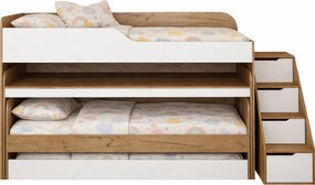 Παιδικό Κρεβάτι Κουκέτα VENTO Ρουστίκ/Λευκό