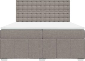 vidaXL Κρεβάτι Boxspring με Στρώμα Taupe 200x200 εκ. Υφασμάτινο