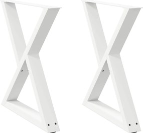 vidaXL Πόδια Τραπεζαρίας 2 τεμ. Λευκά 70x(72-73,3) εκ. Ατσάλι