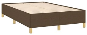 vidaXL Κρεβάτι Boxspring με Στρώμα &amp; LED Σκ.Καφέ 120x190εκ. Υφασμάτινο