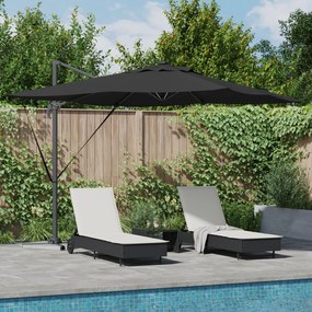 vidaXL Κάθισμα Ρομά με LED - Μαύρο, 286 x 285 x 270 cm, Από Αλουμίνιο