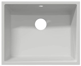 vidaXL Σιντρινο κουζίνας Λευκό 54 x 44 x 20 εκ. Γρανίτης