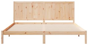 vidaXL Πλαίσιο Κρεβατιού Μακρύ Χωρίς Στρώμα 200x220 εκ Μασίφ Ξύλο