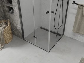 Mexen Lima Διπλή καμπίνα ντους πτυσσόμενη 80 x 80 cm, διάφανη, μαύρη