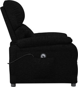 vidaXL Πολυθρόνα Ανακλινόμενη Ηλεκτρική Μαύρη Υφασμάτινη