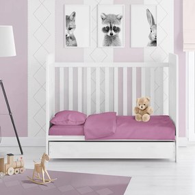 Σεντόνι Βρεφικό Solid Με Λάστιχο 492 Lila DimCol Cradle 70x155cm 100% Βαμβάκι