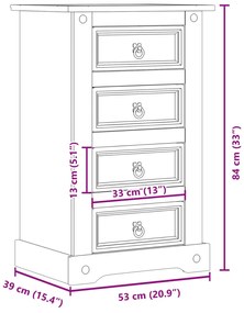 ΚΟΜΟΔΙΝΟ CORONA 53X39X84 ΕΚ. ΑΠΟ ΜΑΣΙΦ ΞΥΛΟ ΠΕΥΚΟΥ 4005660