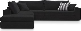Γωνιακός καναπές Mission Plus-Προσαρμόσιμη-285φ 230β εκ.-Μαύρο