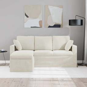 vidaXL Καναπές Κρεμ 178 x 134 x 80 εκ Βελούδο